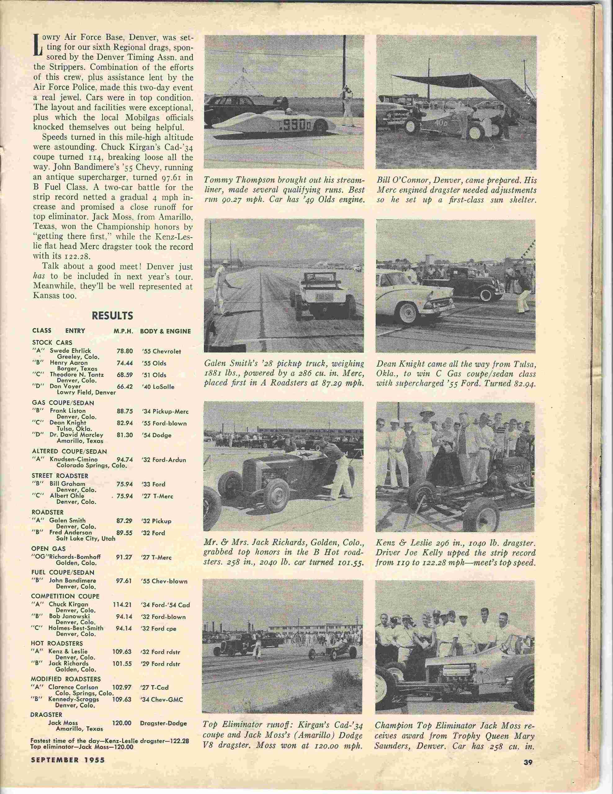 A picture of an article about the vintage cars