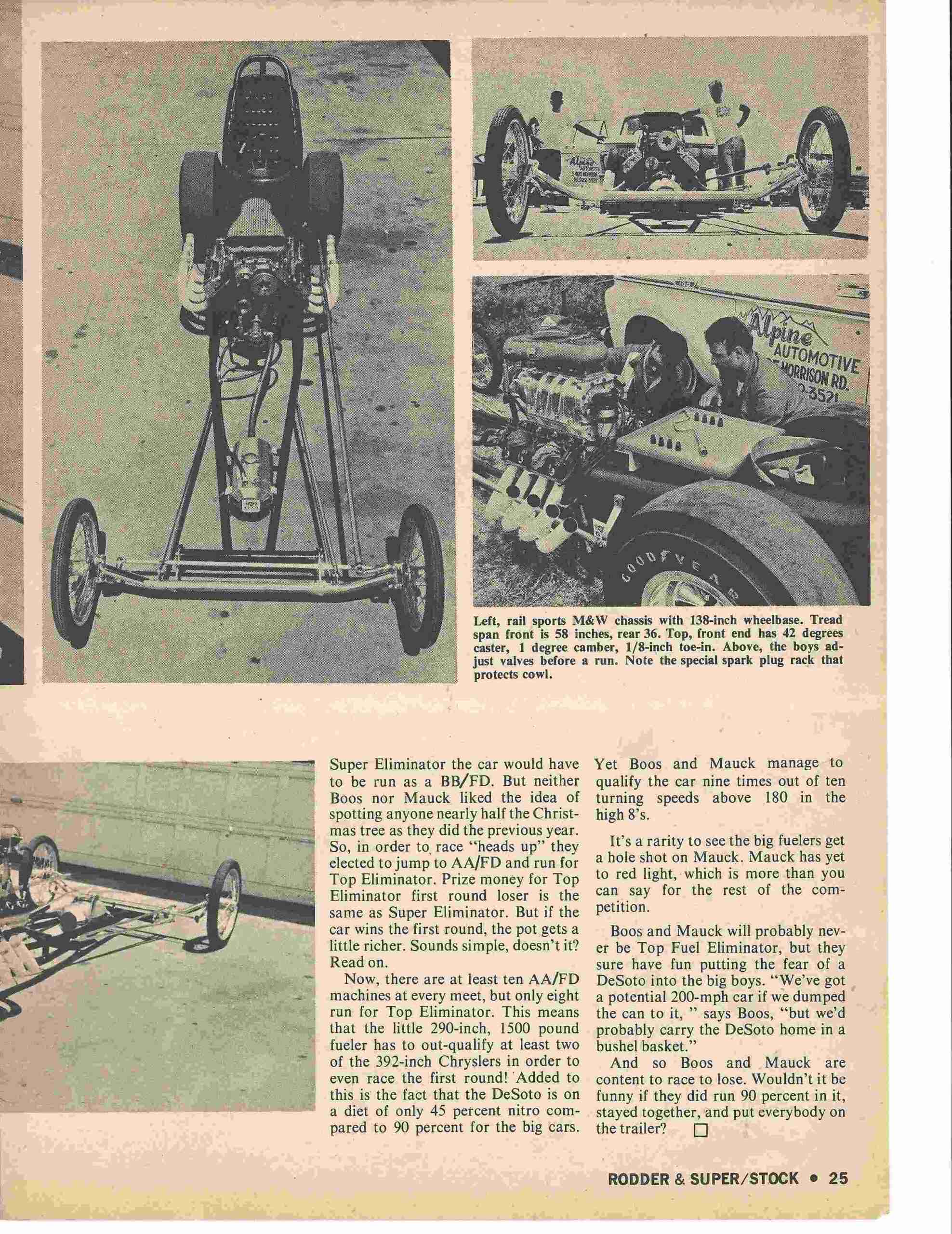 A picture from a vintage car racing magazine